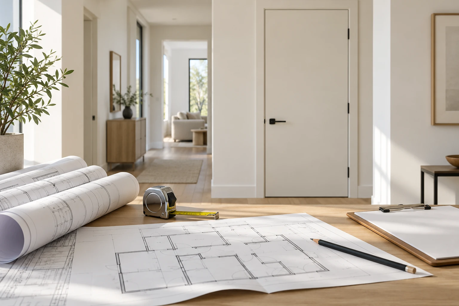 Interior door and home planning drawings